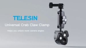 TELESIN GP-HBM-001 Crab Claw Clamp Aluminum Alloy Universal Handlebar Mount for Action Camera Gopro Insta360 DJI