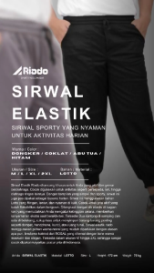Sirwal Elastik RIADO Celana Sirwal Training Olahraga Jogging Lari Kasual Pangsi Pria Original Asli