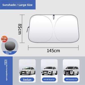 NIANXU | Double Layer Thickened Titanium Silver Sun Shade for Car Front Window