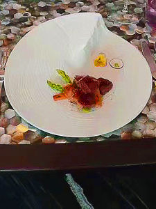 Creative Folded Steak Plate Dining Restaurant Molecular Cuisine Cutlery French Specialty round Plate Sample Room Display Plate