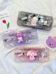 Sanrio Compass Ruler Set Cartoon Drawing Tools Triangle Ruler Straight Edge Angle Measurer Multi-Functional Ruler for Primary School Students