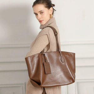 BeeGreen ผู้หญิงธัญพืชเต็มรูปแบบกระเป๋าโททหนังผักวินเทจ-กระเป๋าสะพายไหล่ที่มีโครงสร้างกระเป๋าเอกสารกว้างขวาง