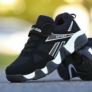 Korea Fashion Black Rubber Shoes for Kids Boys Childrens Sports Shoes Boys Breathable Running Shoes Lightweight Mesh Boys Sneakers