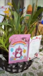 Combo 20 thiệp sinh nhật thôi nôi đầy tháng gấu dâu Lotso