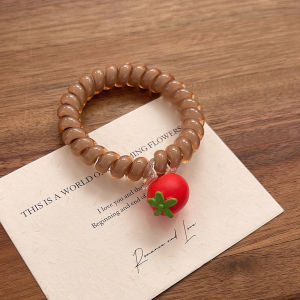 ยางรัดผมทรงโทรศัพท์มือถือผลไม้สุดน่ารัก ยืดหยุ่นสูง ทนทาน ไม่ทำลายเส้นผม ยางรัดผมสำหรับผู้หญิง ยางรัดผมแบบใหม่ 2025