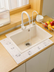 Long Water Absorbent Cotton Sponge for Kitchen Sink Customizable Wood Pulp Sponge Long Strip Anti Splash Water Mat