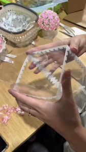 Hộp nhựa mika hoa văn đựng quà dễ thương nhiều kích cỡ - S0819