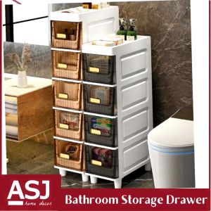 ASJ_Multipurpose Bathroom Storage Drawer Transparent Waterproof Drawer Design