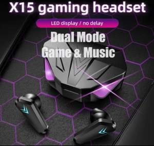 Headset Bluetooth Gaming TWS X15 Bluetooth V5.2 LED Smart Display