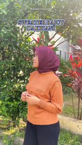 Oneset Dakriani Sweater Rajut Motif Ruffel Cable Setelan Celana Kulot Wanita Premium Lengan Panjang Kekinian