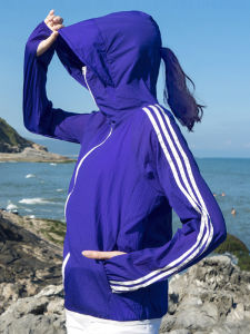 Womens Summer Lightweight Long Sleeve Short Coat UV Protection Bike Riding Outerwear Fashionable Nylon Fabric Zipper Closure