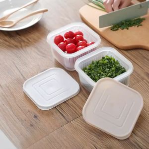 Multifunctional Double-layer Drain Basket With Lid 带盖沥水储物盒