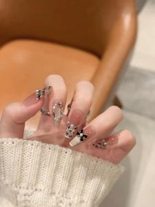 Nhựa Giả Móng Tay Thủ Công Mùa Thu Đông Dài Vừa Phải Hình Thanga Mắt Mèo Bướm Hoàn Thiện Cao Cấp Có Thể Mang Được