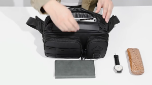 OZUKO New Men Fashion Crossbody Bag 11 Inch Ipad Storage Travel Waist Bag Outdoor Multifunction Sling Chest Bag