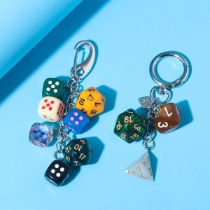Retro Dice Design Bag Charms Keychain Creative Dice Accessories Classic Personalized Pendant For Women Bag Men Backpack Charms