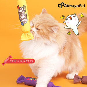 AIMAYAPET Interactive Cat Catnip Toys Crinkly Sound Kitten Bite Kicker Toys for Cat Exercise Candy Shaped Cat Toy