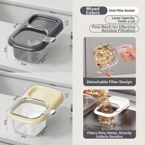 YOULE | Suction Cup Fixation Sink Drain Basket Filter Food Waste Debris