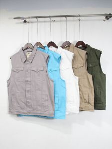 Export Spring and Autumn Men Frock Vest Multi-Pocket 100% Cotton Canvas Large Capacity Photography Fishing Waistcoat Vest