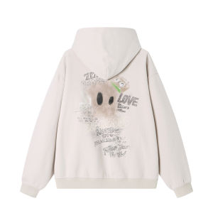 Dangerous People Xu Zhihuan DSP Autumn Winter Loose Fit Versatile Fleece Hooded Open Cardigan Sweatshirt Jacket for Youth