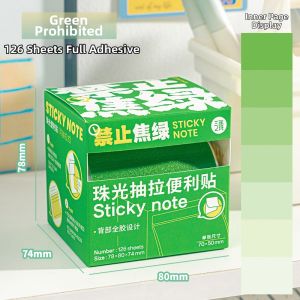 SANNIANERBAN | Gradient Pearl Pull Tab Colorful Transparent Sticky Notes High Adhesive School and Office Supply