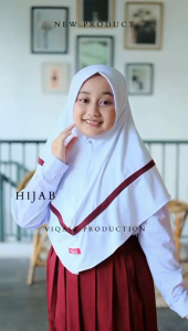 Jilbab Sekolah Anak SD Afifah Usia 5-10 Tahun Jersey Premium