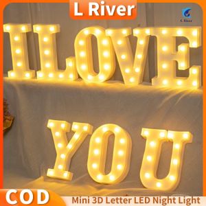 【COD】 A-Z 3D Letter LED Alphabet Decor Lamp Solar Meteor Shower Rain Lights DIY Small Mini 3D Letter LED Night Light