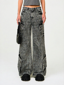 SMFK | Cotton Washed Multiple Pockets Loose Fit Jeans