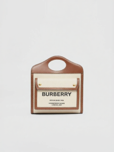 Burberry | Mini Dual Color Canvas Leather Bag