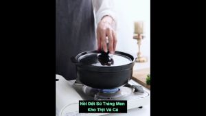 Nồi đất kho thịt cá nắp kính kiếng ( Size 1 lít / 1.5 lít / 2lít / 2.5lít / 3lít )