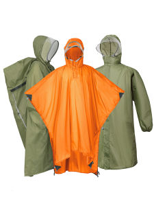 Lightweight Silicone Coated Travel Raincoat for Outdoor Climbing Hiking Camping Waterproof Backpack Cover Long Sleeve Rain Poncho