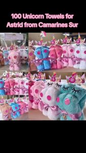 UNICORN TOWEL SOUVENIRS WITH NAME EMBROIDERY FOR BAPTISM AND BIRTHDAYS
