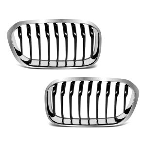 1 Pair Front Grilles For BMW 1 Series F20 F21 2012-2019 Gloss Black Kidney Grill Replacement Racing Front Bumper Grilles