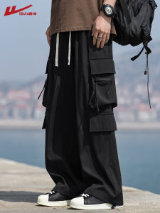 Warrior American Style Workwear Pants Mens Spring Autumn Loose Straight Leg Casual Long Trousers Youth Fashion Brand