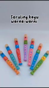 [ALONK.S] Wooden Flute Seruling Suling Kayu Warna Warni / Alat Musik Tiup - Mainan Edukasi Anak