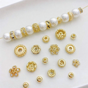 14K Gold-Plated Handmade DIY Beading Material with Color-Stable Loose Beads for Bracelet Necklace Jewelry Making