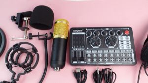 Paket Lengkap Sound Card Mic Headset Full Set Siborie F999+BM800+H7