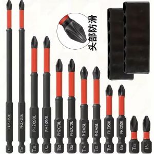 5/12Pcs Magnetic Screwdriver Bits Set Non-slip Shockproof Phillips Impact Hex Shank Alloy Steel for Power Tools