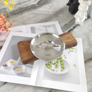 Chockmen ฝาปิดหม้ออบสเตนเลส 18/10 ฝาปิดแบบซ่อนด้านล่างพร้อมด้ามจับสำหรับหม้อต้มน้ำและหม้อต้มน้ำนม