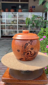 [TẶNG KÈM ẤM] Bình Ủ Ấm Trà Gỗ Dừa Mẫu Trơn Điêu Khắc Chữ Lộc & Chữ Phúc Giữ Nhiệt Cao Cấp Quà Tặng Sang Trọng 500ml