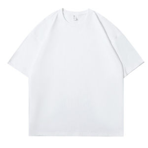 Heavyweight Light Grey Cotton T-Shirt Mens Short Sleeve Basic Style American Inner Wear Half Sleeve Loose Fit Youth Trend