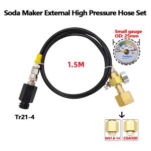 Soda Water External High Pressure Hose Kit for Sodastream Homebrew CO2 Carbon Dioxide TankTr21-4 to W21.8-14 CGA320