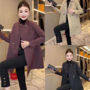 เสื้อแจ็คเก็ตผู้หญิง ทรงหลวม แขนยาว ฤดูใบไม้ร่วง/ฤดูหนาว สไตล์ใหม่ 2025 ทรงเข้ารูป เสื้อคลุมยาวแบบลำลอง