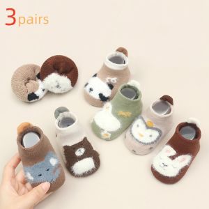 3Pairs/set Kids Girls Boys Socks Anti Slip Cotton Baby Socks for Girls Boys Casual Winter Thick Warm Toddler Childrens Sock New