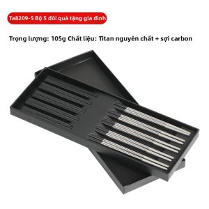 Tiartisan | Đũa Không Trượt Sợi Carbon và Titan Mẫu Gỗ