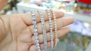 🚀 สร้อยข้อมือ 925 ชุบทองคำขาว 18K 🚀 พร้อมส่งสร้อยข้อมือเส้นเล็ก กําไลข้อมือเพชร สร้อยข้อมือเงินแท้ เงินแท้ เพชร พร้อมส่ง