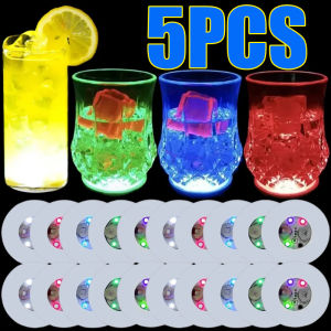 5/1ชิ้นไฟรองแก้ว LED บาร์ KTV งานแต่งงานงานปาร์ตี้งานเลี้ยงค็อกเทลถ้วยเครื่องดื่มแจกันแสงสว่างสติกเกอร์ตกแต่งขวดเรืองแสง