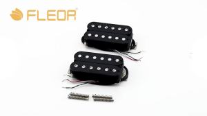 FLEOR Alnico 2 Humbucker Pickup Electric Guitar Double Coil Neck and Bridge Pickup Set-Black