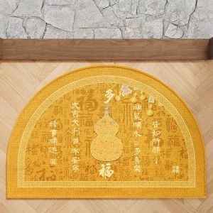 VIKAMA New Chinese Style Semi-Circular Welcome Door Mat Non-Slip And Wear-Resistant Mat Kitchen Bedroom Carpet Home Decoration