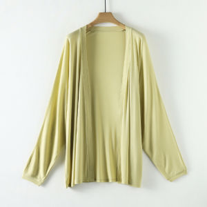 Miiow | Womens Mid-Length Knitted Silk Wrap Cardigan Outerwear Summer New Style MiiOW Cat Person Simple Commute Style Loose Fit