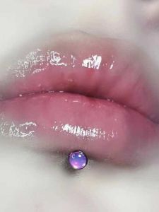 Stainless Steel Oil Drop Gradient Color Inner Tooth Lip Studs Rainbow Flash Nose Studs Ear Bone Studs Love Hole Studs Ear Studs Piercing Jewelry